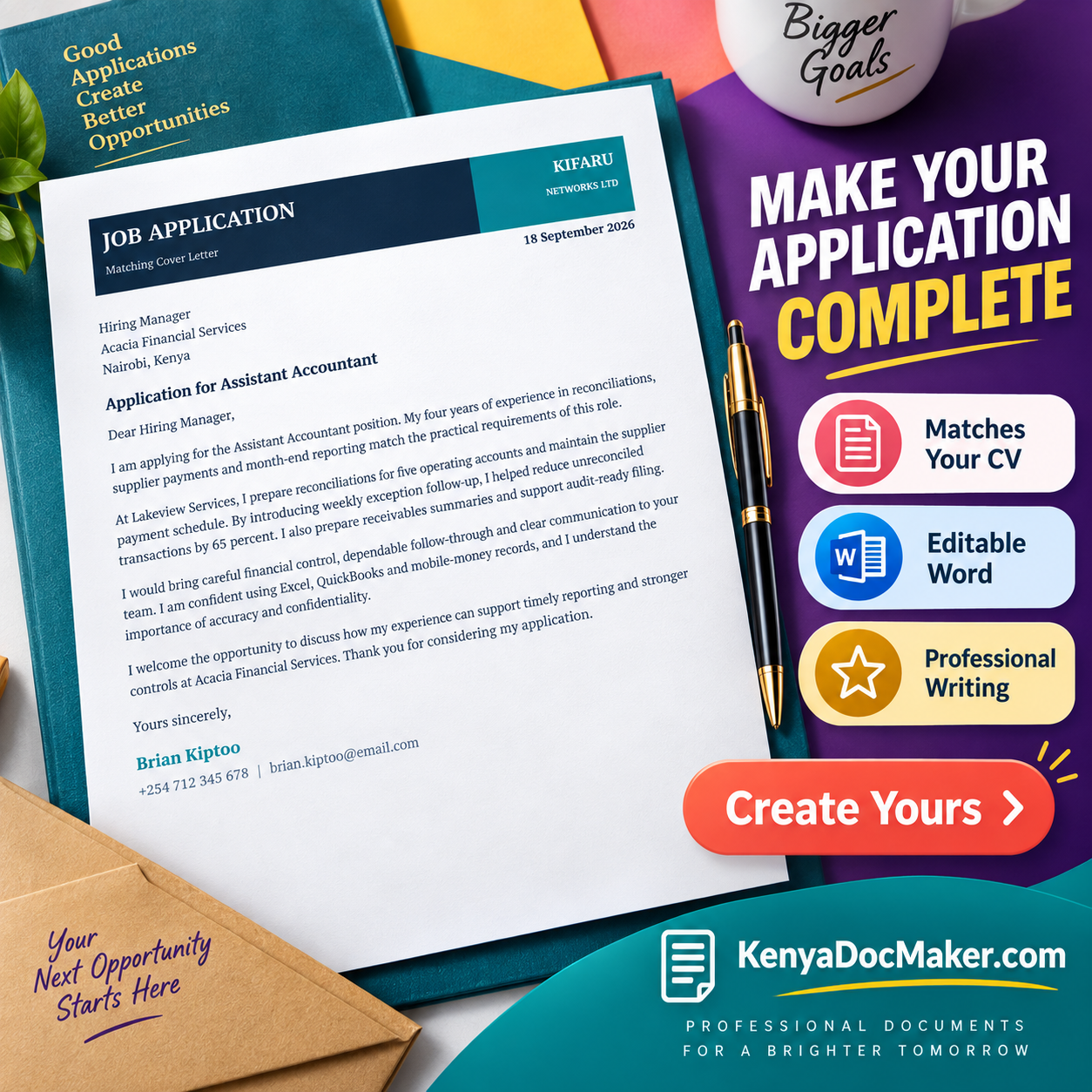 Matching Cover Letter