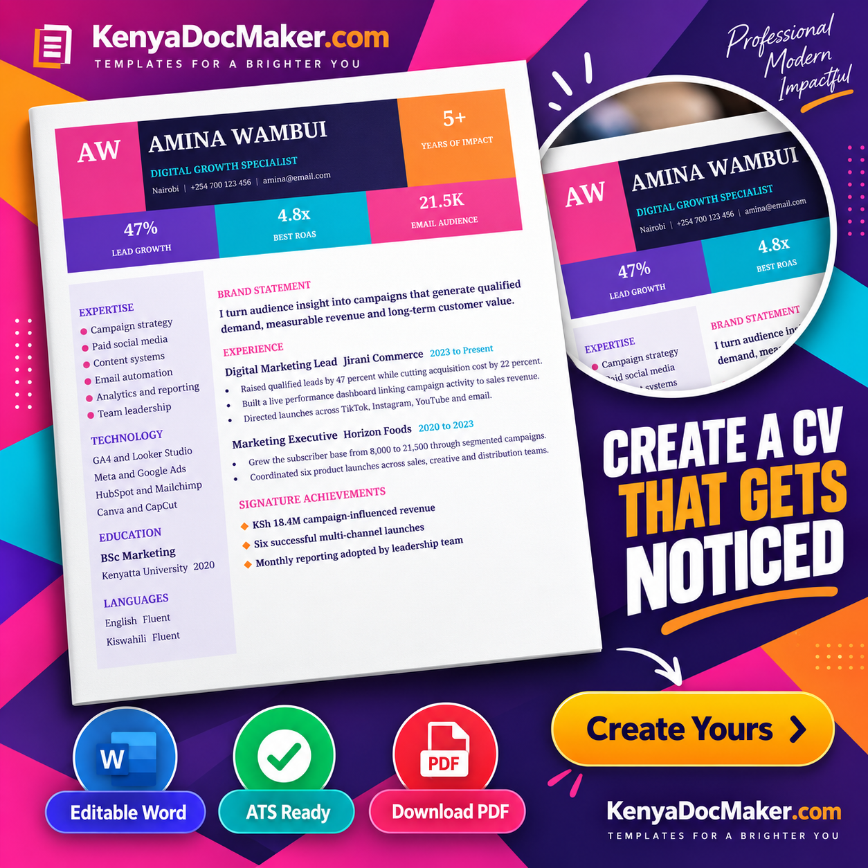 Premium Colour CV