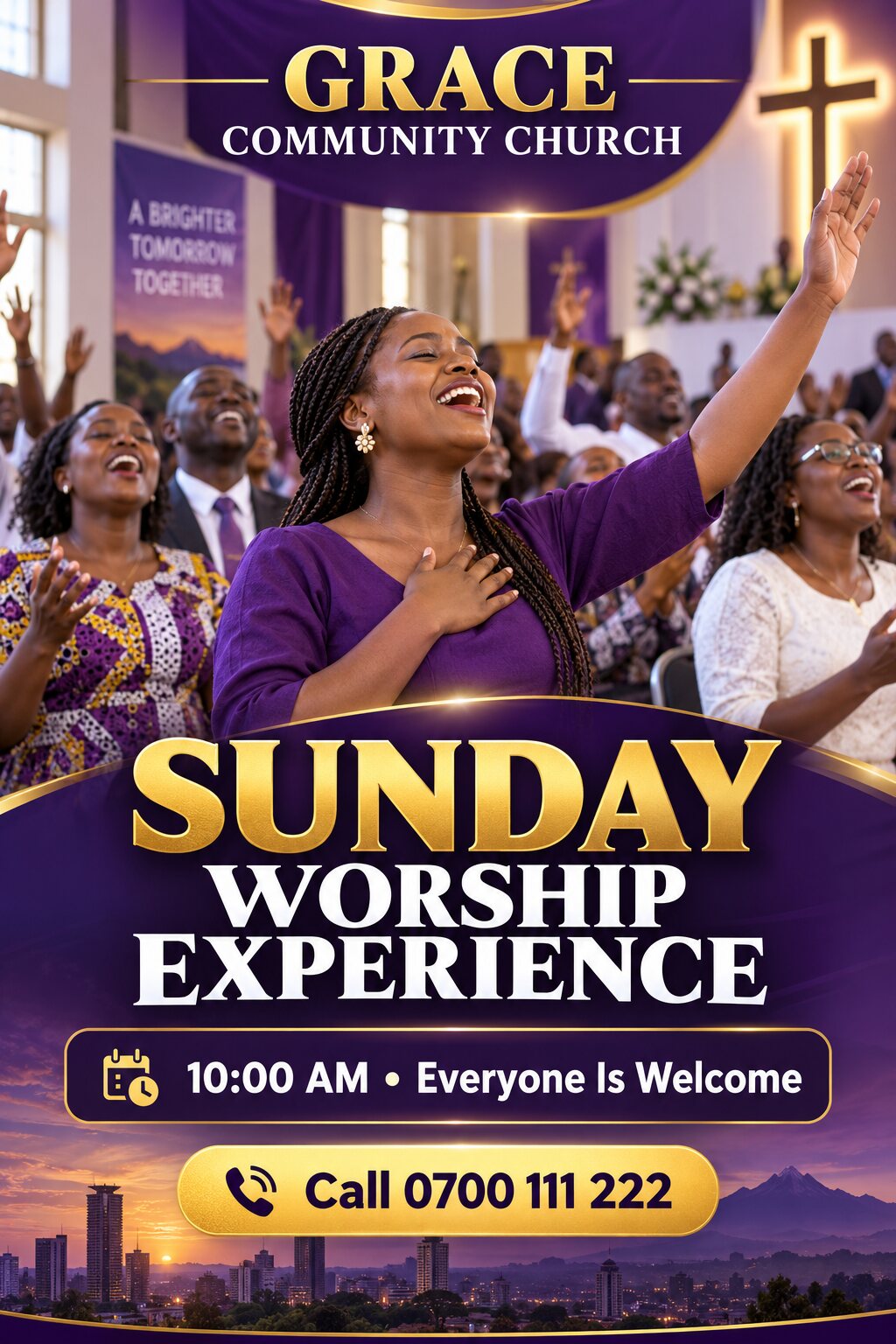 Church Sunday Worship poster sample