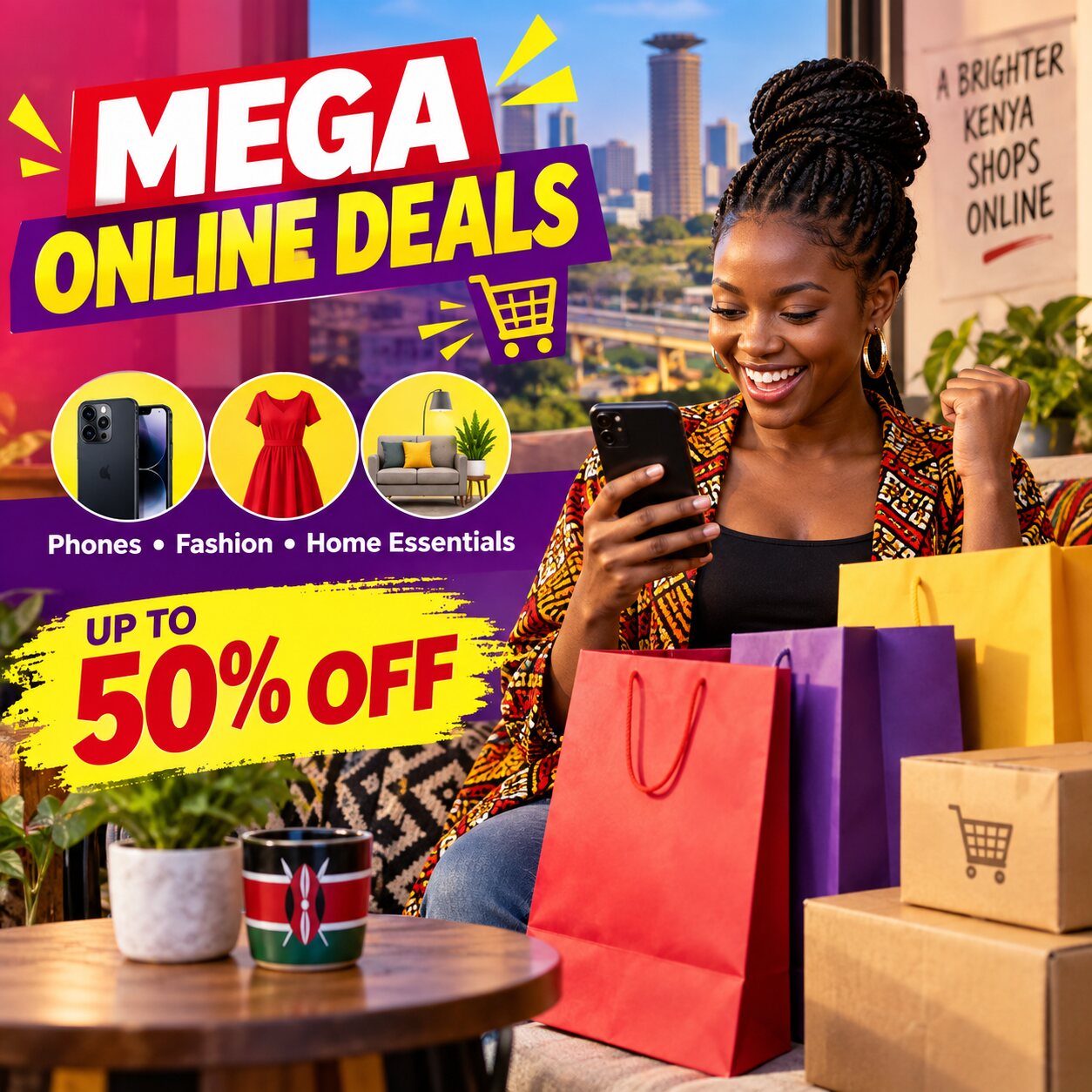 Online Shopping Sale poster sample